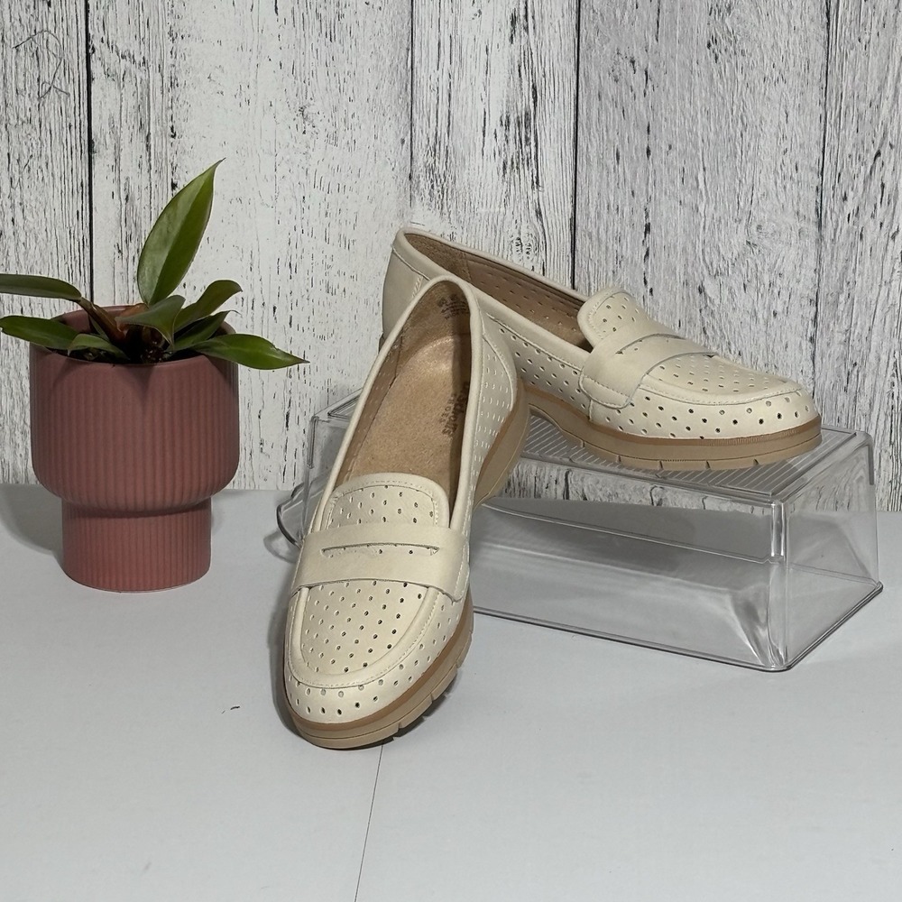 Dr Scholl's Women's Nice Day Breezy Penny Loafers Off  White Size 9 Leather
